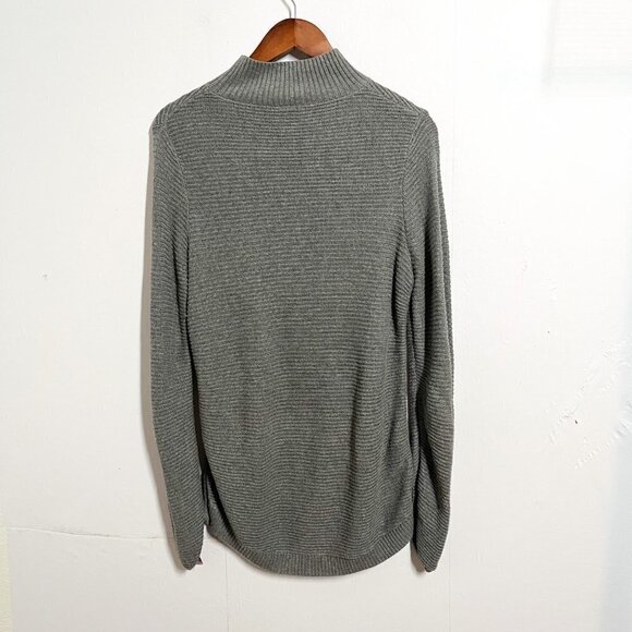 Ann Taylor Pullover Long Sweater Tunic Gray Mock Neck Women Size Medium - Picture 1 of 6